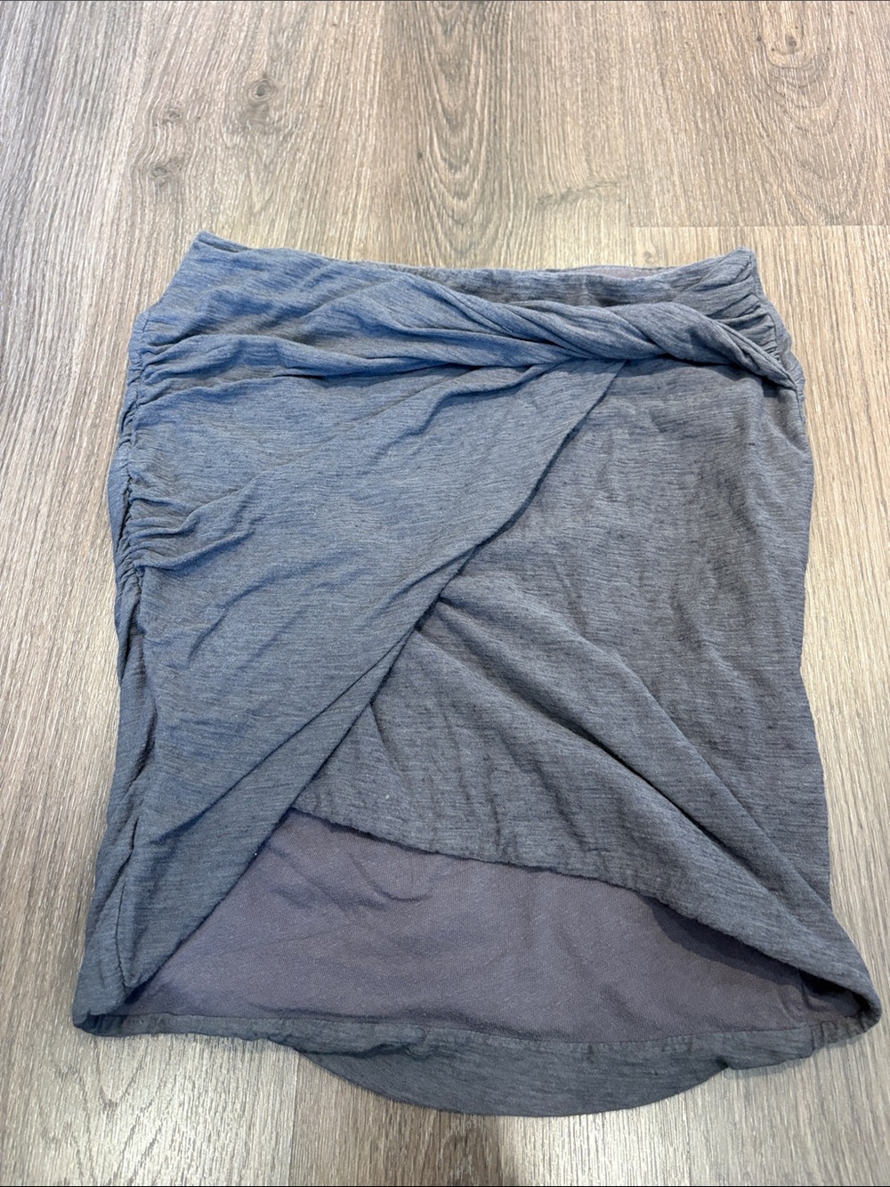 James Perse Charcoal Grey Twist-Waist Wrap Skirt
